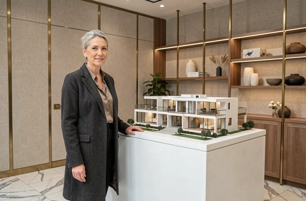 BODDAERT Intérieur à Lille, architecte d'intérieur présentant une maquette résidentielle dans un showroom élégant